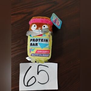 New Protein Bar Bark Box Dog Squeaky Toy Snack Treat New With Tags